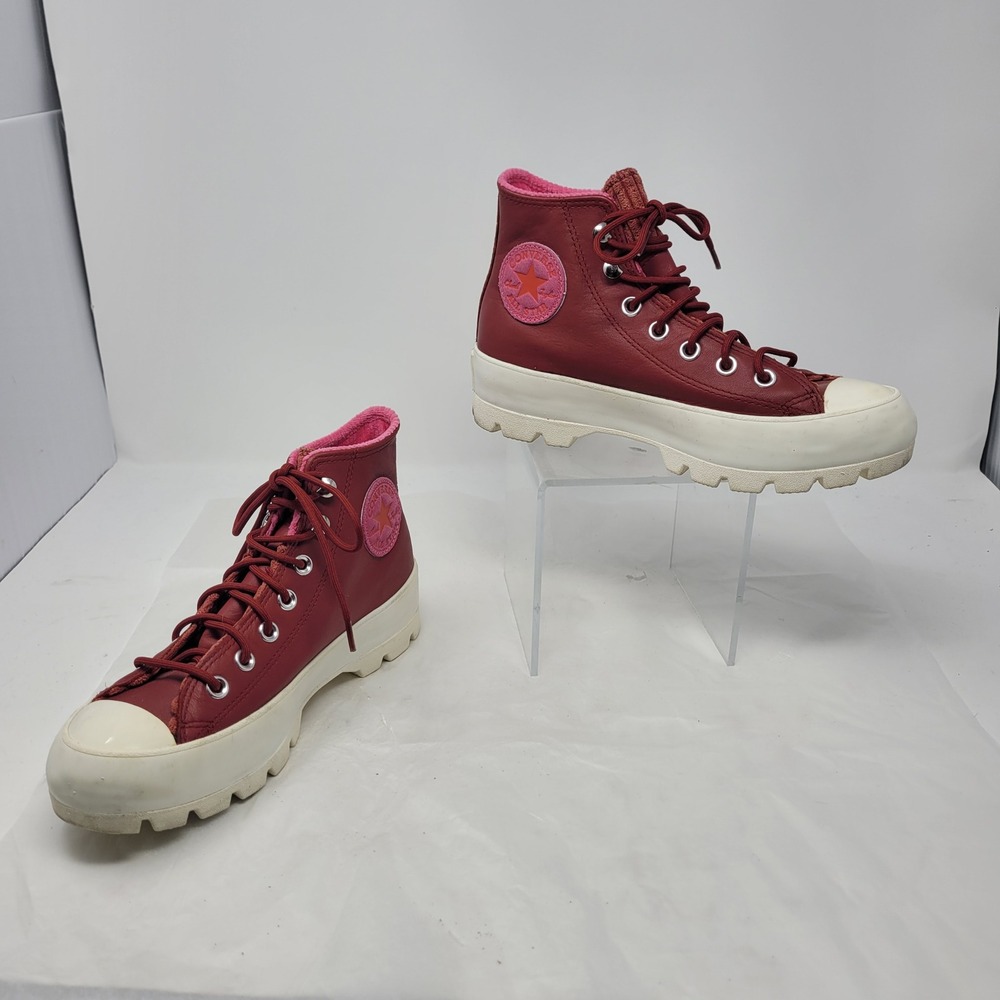 Y2K Converse Grunge Streetwear Leather High Top Lug Sneakers‎ Sz 6.5 GORE-TEX
